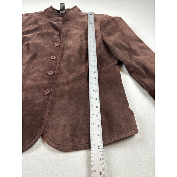 Vintage Liz Claiborne Suede Jacket Brown Women Size 10 - Picture 3 of 6